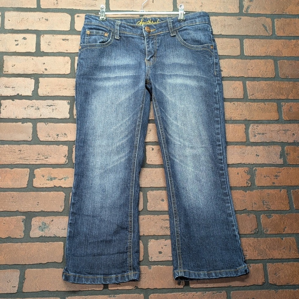 South Pole Juniors 5‎ Low Rise Straight Leg Jeans Gold Embroidered Back Pockets